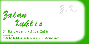 zalan kuklis business card