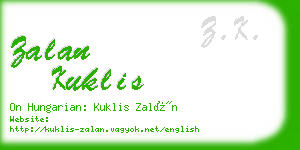 zalan kuklis business card